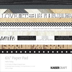 KaiserCraft paper pad - Hello Today (6.5 by 6.5 inch) - 40 sheets
