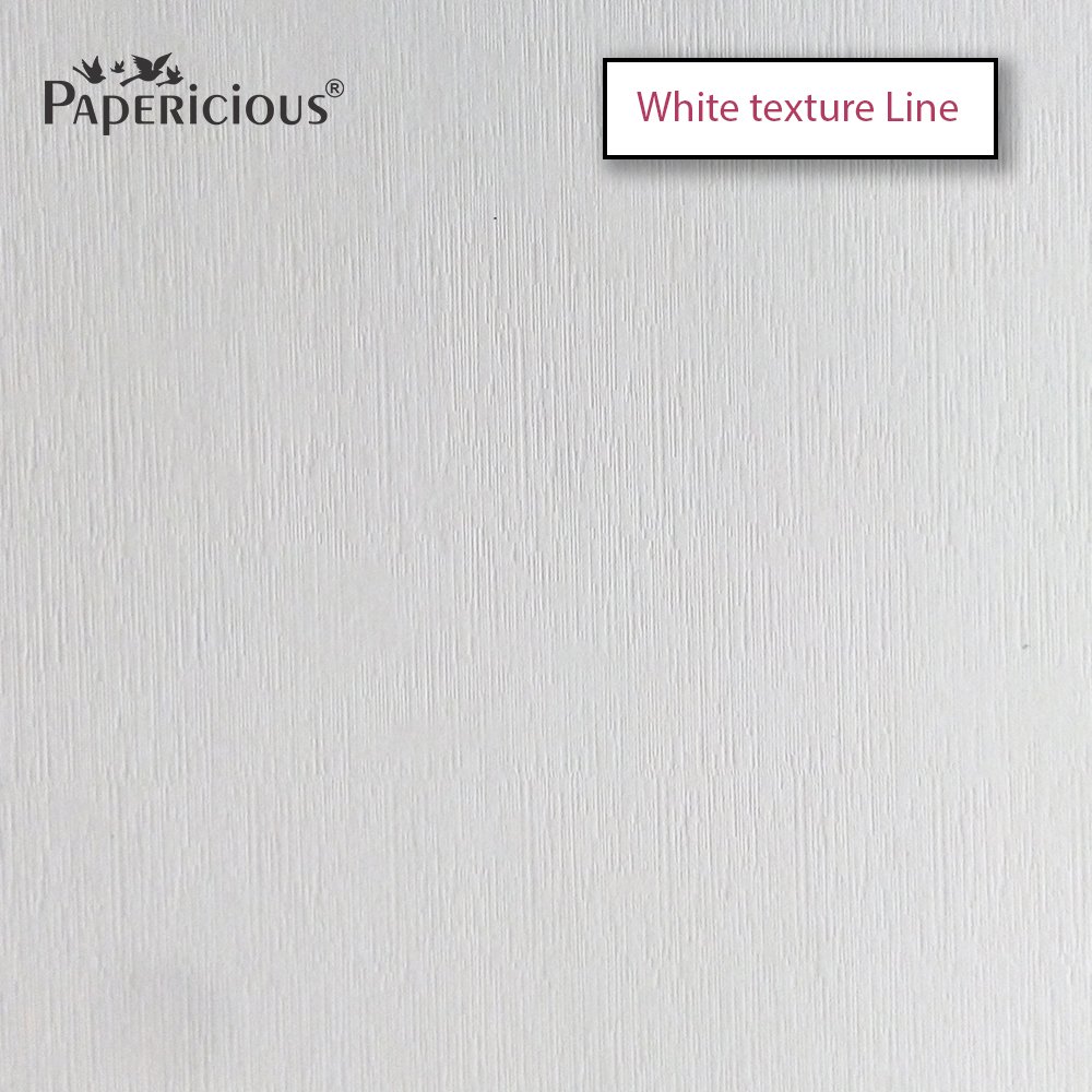 Papericious White Textured cardstock - Line (Set of 10 sheets) - 12" by 12" (250 gsm)
