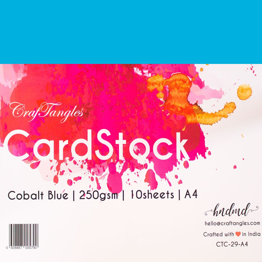 CrafTangles cardstock A4 (250 gsm) (Set of 10 sheets) - Cobalt Blue