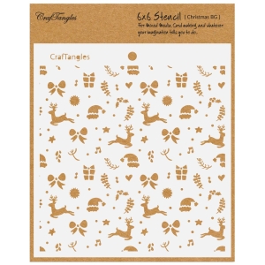 CrafTangles 6"x6" Stencil - Christmas Background
