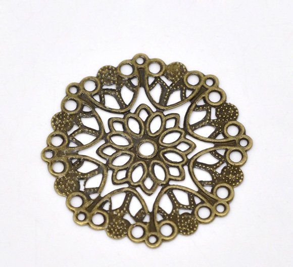 Mandala metal filigree for Mini Album (Set of 10 pcs) - Antique Gold finish