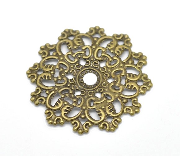 Round Ornate metal filigree for Mini Album (Set of 10 pcs)