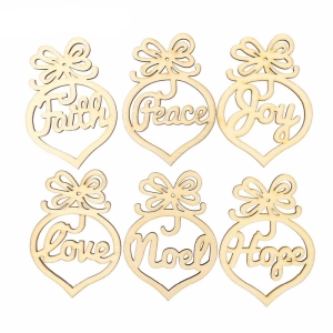 Assorted Wooden Ornaments - 6 pcs