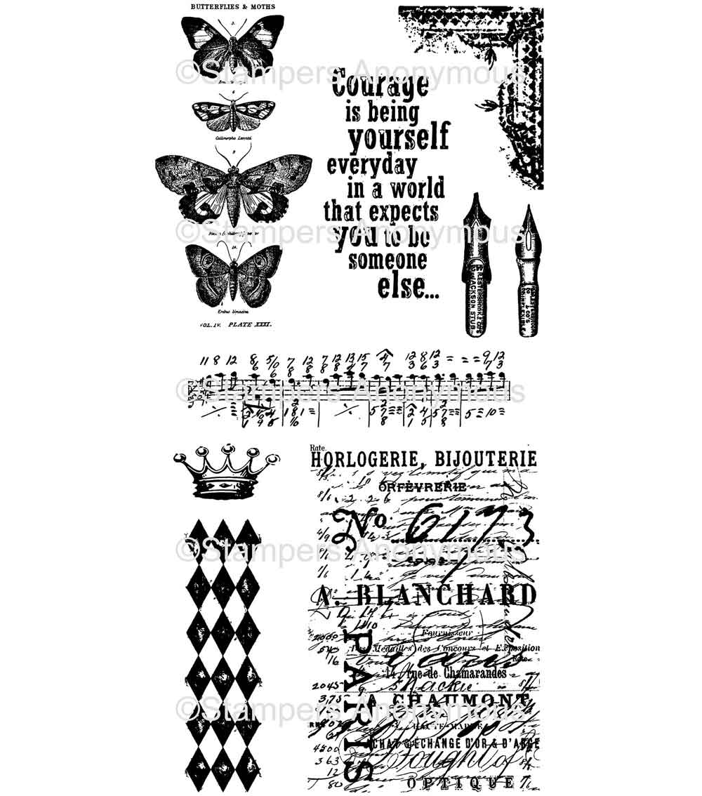 Tim Holtz Cling Stamps - Butterfly Melange