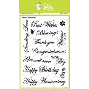 Tubby Photopolymer Clear Stamps - Fancy Sentiments