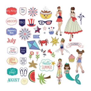 Prima Julie Nutting Ephemera Pack - July and August (86/pkg)