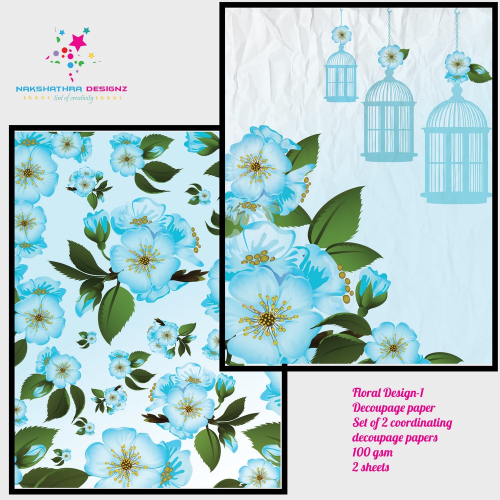 Nakshathra Designz Decoupage paper - Floral Design 1