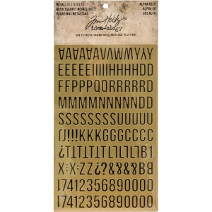 Tim Holtz Idealogy Metallic Stickers - Alpha Gold