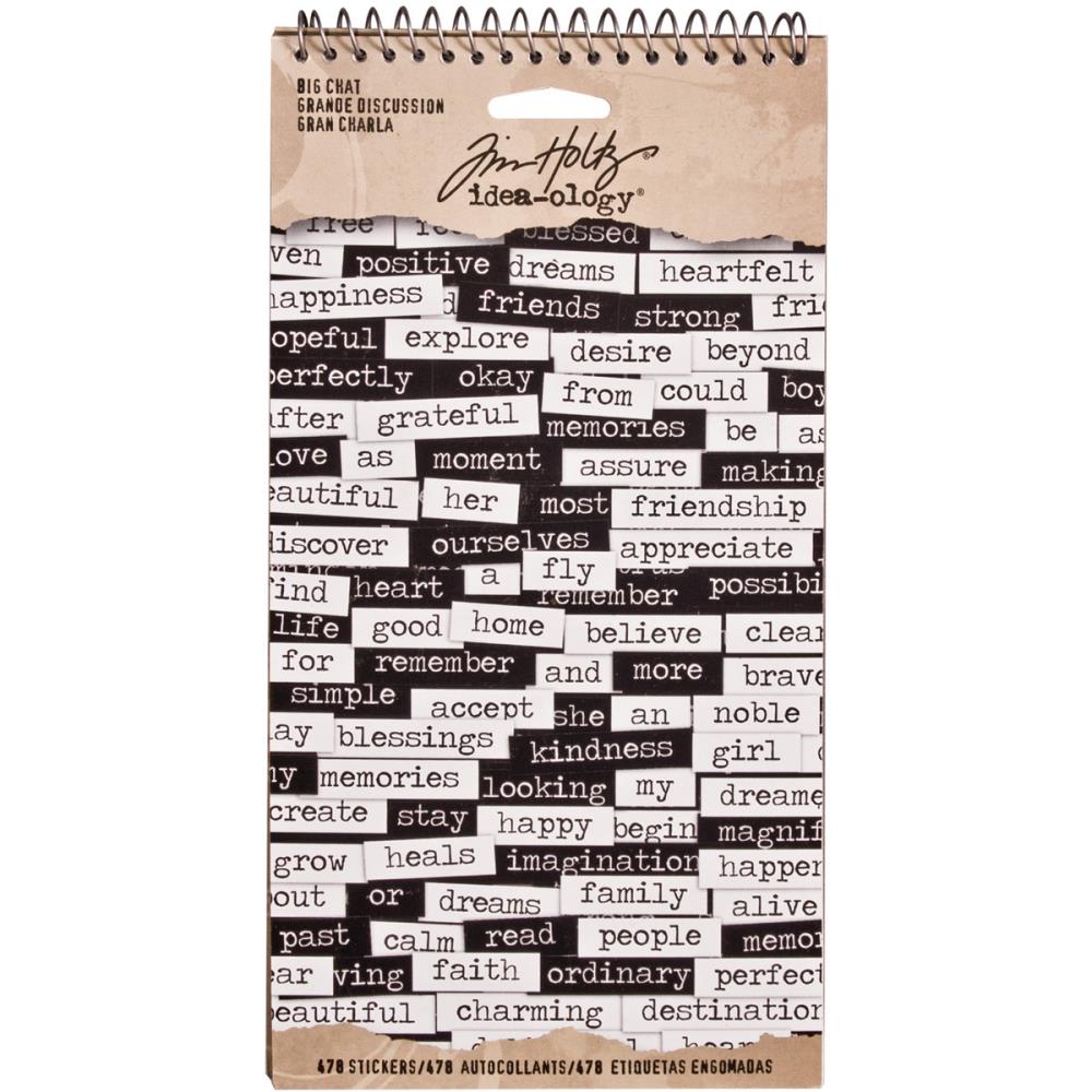 Tim Holtz Idealogy Spiral Bound Sticker Book - Big Chat (6 sheets/pkg)