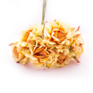 Artifical fabric flowers - Light Orange (Pack of 12 flowers)