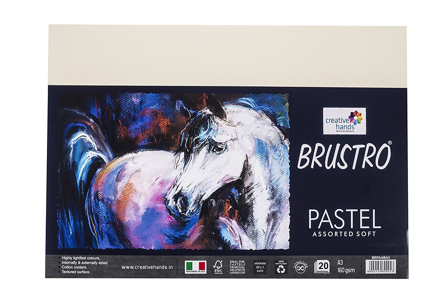 Brustro Pastel Assorted Soft 160 GSM A3 Pack of 20 Sheets