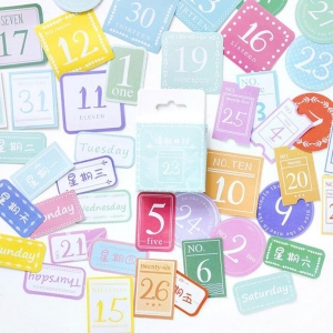 Colorful numbers Stickers or Ephemera (45 pcs)