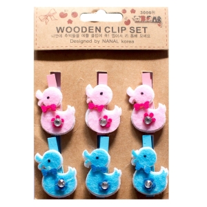 Wooden Clip Set - Ducks