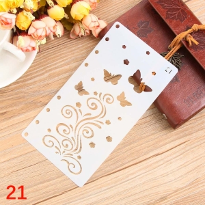 Planner Stencil - Butterflies and Swirls (4 by 7 inch)