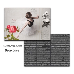 Papericious Decoupage Paper Pack - Belle Love (A4) - 2 sheets