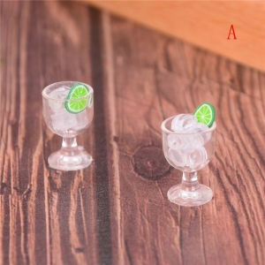 Miniatures - Drink with Lemon in Glass (2 pcs)