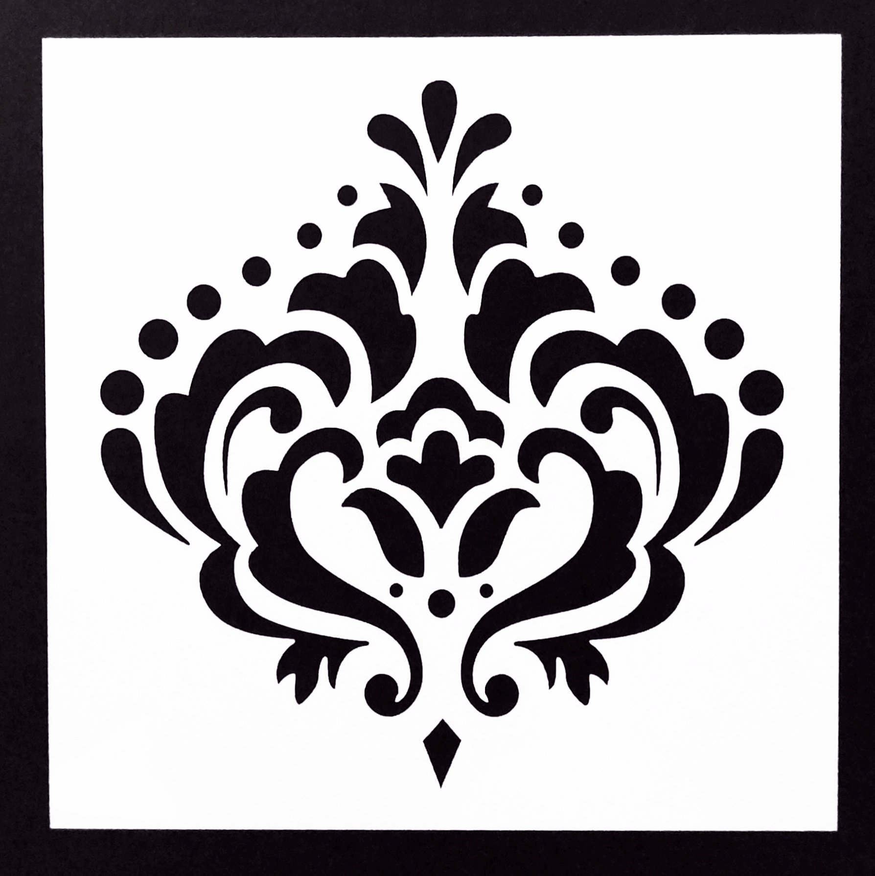 Stencil - Large Damask (5 by 5 inch)