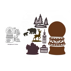 Steel Dies - Christmas Scene Globe (Set of 10 dies)
