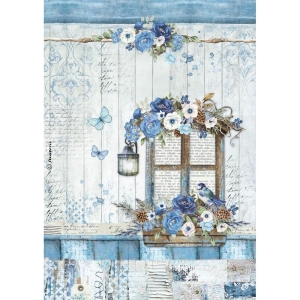 Stamperia Rice Paper A4 - Blue land Window