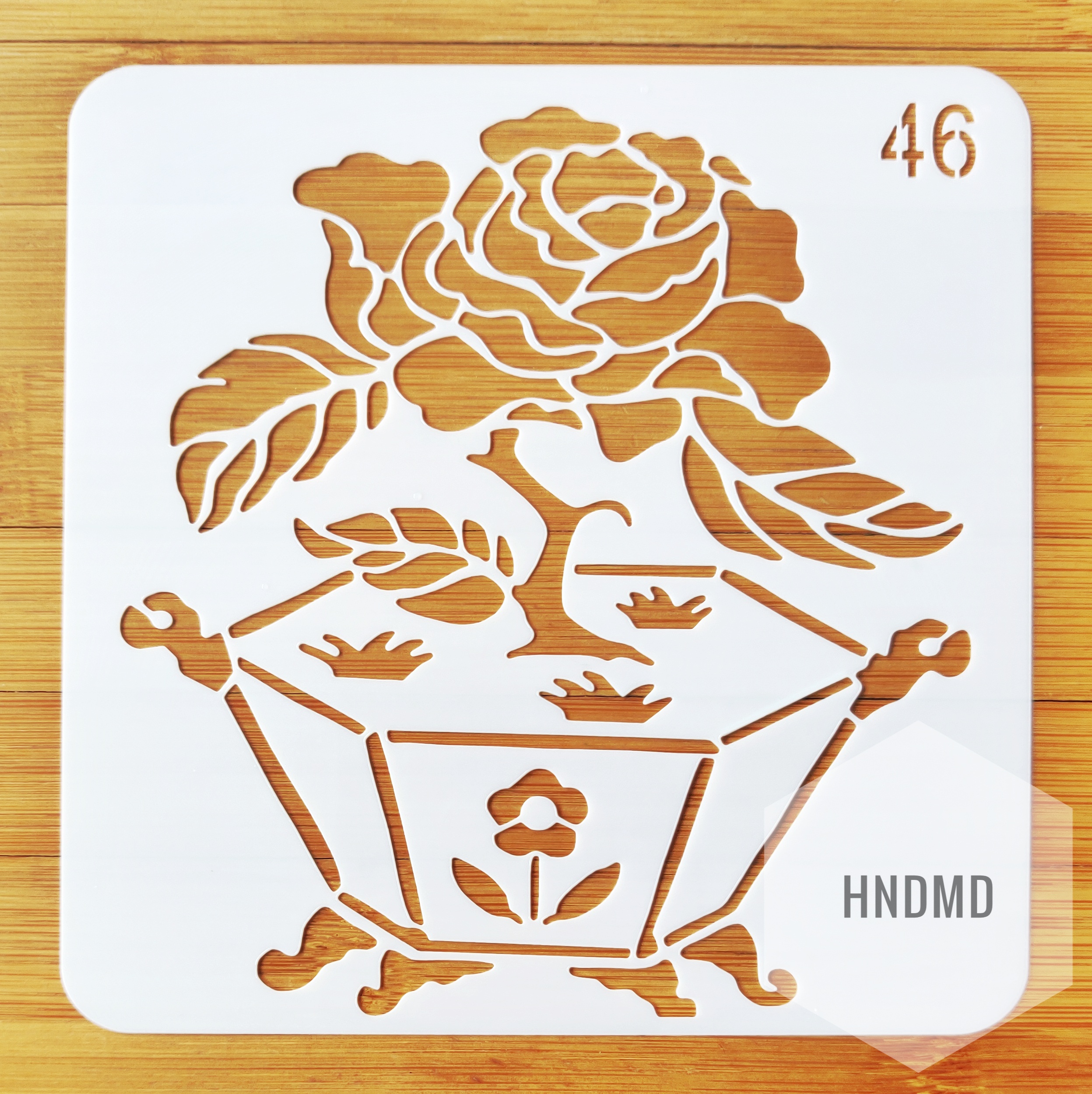 Stencil - Floral Box (5 by 5 inch)