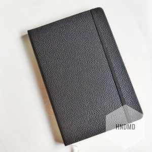 Hardbound Notebooks or Diary (5.5 by 8 inch) - Smooth Leather Effect - Black