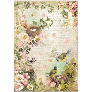 Stamperia Rice Paper A4 - Flower Nest