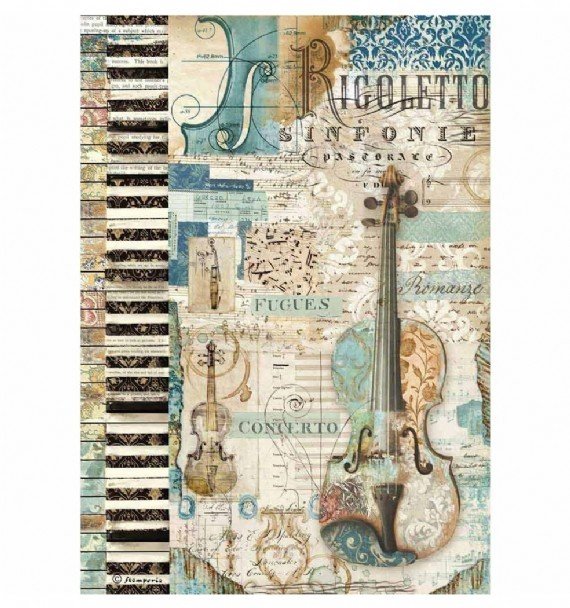Stamperia Rice Paper A4 - Violin