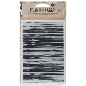 Prima Cling Stamp 4"X6" - Wood Design Lines
