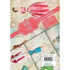 CrafTangles Decoupage Paper Pack - Retro Chic (A4) - 4 sheets