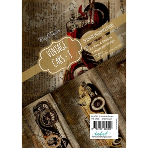 CrafTangles Decoupage Paper Pack - Vintage Cars 1 (A4) - 4 sheets