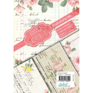 CrafTangles Decoupage Paper Pack - Vintage Rosette 1 (A4) - 4 sheets