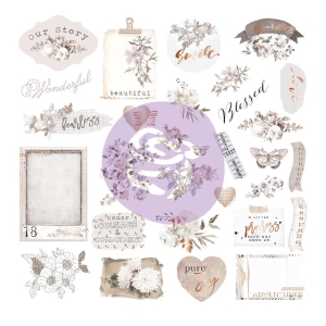 Prima Marketing Pretty Pale Cardstock/Acetate Ephemera 40/Pk