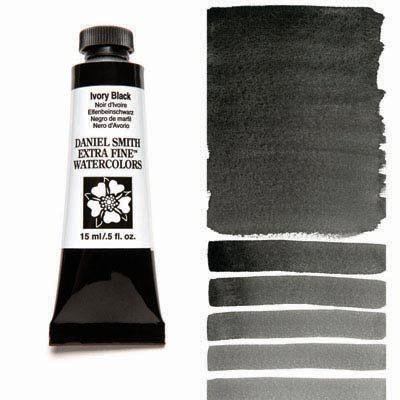 Daniel Smith Extra fine watercolors 15 ml tube - Ivory Black
