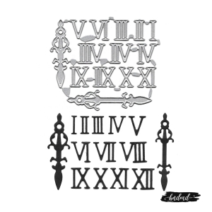 Steel Dies - Roman numbers with watch hands
