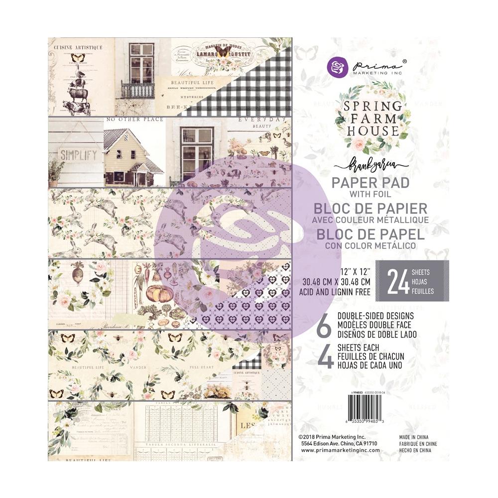 Prima - Spring Farmhouse - 12x12 Paperpack (24 double sided sheets)