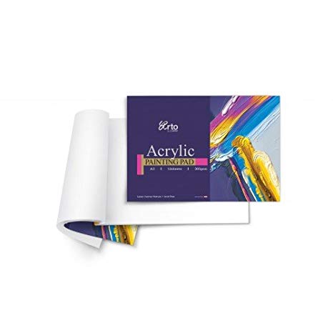 Campap Acrylic painting pad,Linen canvas texture, acid free 100% Cellulose Cold Pressed (A3 size)