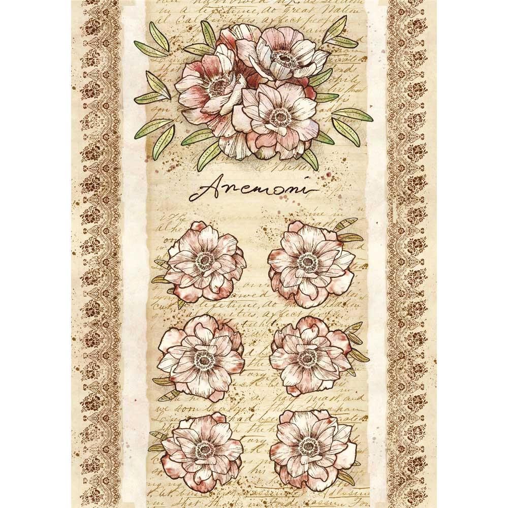 Stamperia Rice Paper A4 - Anemone