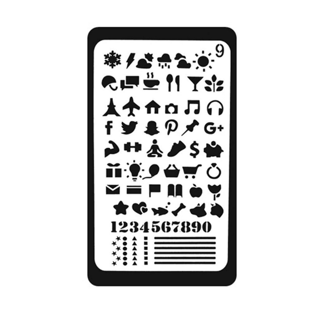 Planner Stencil - Icons (4 by 7 inch)