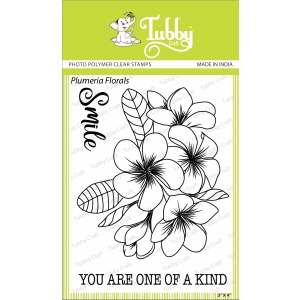 Tubby Photopolymer Clear Stamps - Plumeria Florals