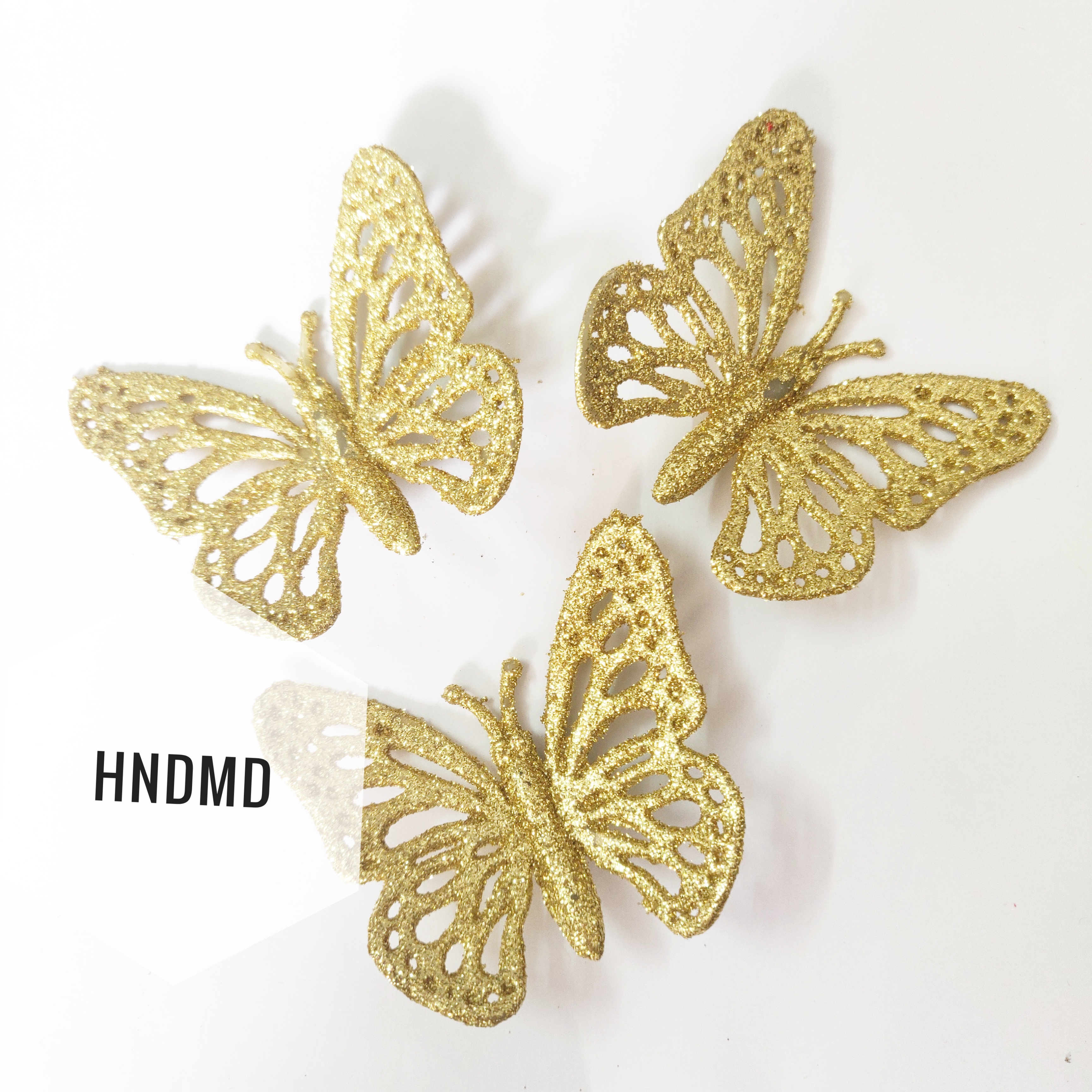 Large Glitter Butterflies (pack of 5) - Golden