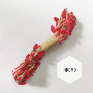 Leaves Jute Twine - Red