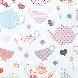 A pack of 12 by 12 inch German Decoupage Napkins ( 5 pcs ) - Cute Cups