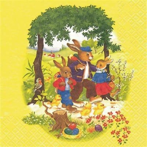 A pack of 12 by 12 inch Decoupage Napkins ( 5 pcs ) - Bunny Stories
