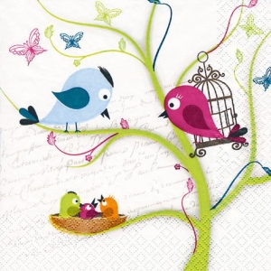 A pack of 12 by 12 inch German Decoupage Napkins ( 5 pcs ) - Tweety Family