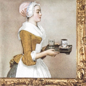 A pack of 12 by 12 inch Decoupage Napkins ( 5 pcs ) - Vintage Maid