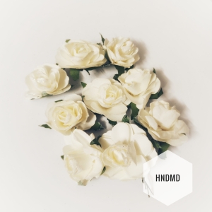 Glitter Paper Flowers - Cream (Pack of 24 flowers)