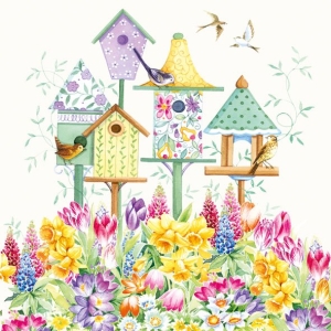 German Decoupage Napkins (5 pcs) - Bird Box
