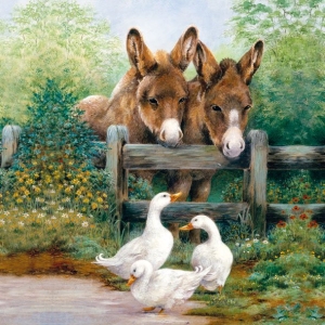 German Decoupage Napkins (5 pcs) - Meeting Friends