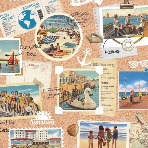 A pack of 12 by 12 inch German Decoupage Napkins (5 pcs) - Summer Fun