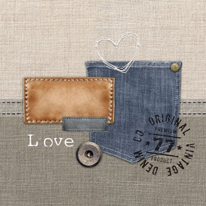 German Decoupage Napkins (5 pcs) - Original Denim